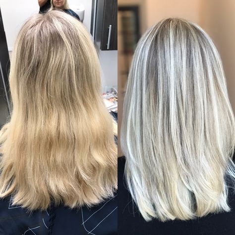 Golden Blonde to Icy Blonde with lowlights. Icy Blonde With Lowlights, Beach Blonde Hair Color, Blonde Highlights With Lowlights, Blonde With Lowlights, Icy Blonde Highlights, Blonde Hair Types, Blonde Foils, Cool Blonde Hair Colour, Blonde Highlights On Dark Hair