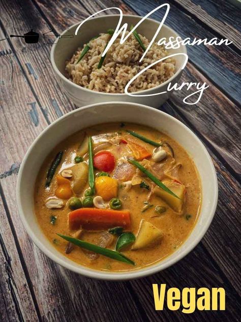 Veggie Massaman Curry Vegan Massaman Curry, Massaman Curry Recipe, Massaman Curry Paste, Vegan Asian Recipes, Le Creuset Dutch Oven, Homemade Curry, Massaman Curry, Vegan Asian, Curry Soup