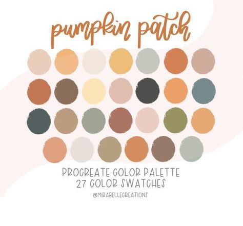 September Palette, Procreate Pallets, Procreate Hacks, Ios Customization, Procreate Palettes, Dreamy Colors, Procreate Color Palette, Fall Palette, Orange Color Palettes