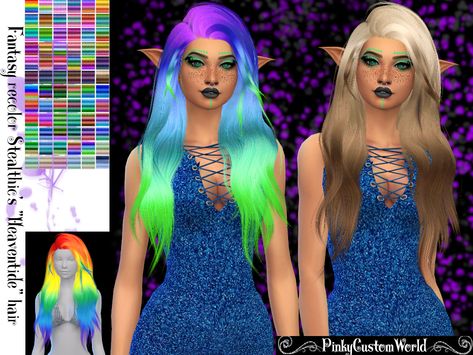 Ts4 hair Pastel Goth Hair, Ts4 Hair, Goth Hair, Sims Hair, The Sims4, Sims Mods, Sims 4 Custom Content, Sims 4 Mods, Sims Cc