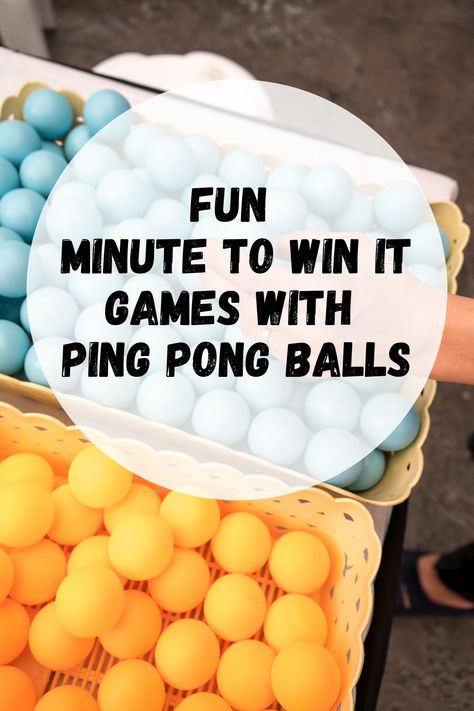 Fun Minute to Win It Games with Ping Pong Balls - Peachy Party Games With Ping Pong Balls, Ping Pong Games, Relay Games, Pong Game, Cup Games, Minute To Win It Games, Youth Games, Minute To Win, Christmas Games For Family