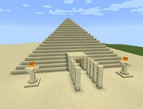 Simple pyramid Fire Pit Minecraft, Egyptian Minecraft, Minecraft Pyramid, Desert Kingdom, Minecraft Desert, Minecraft Village, Minecraft Images, Village Ideas, Cool Minecraft Houses