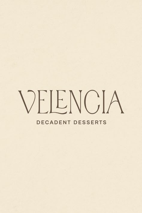 Logo design for Velencia, a Jakarta-based bakery creating decadent desserts with premium ingredients. Dessert Shop Logo, Bakery Branding Logo, Luxury Bakery, Modern Bakery, Dessert Logo, Badge Icon, Bakery Branding, Elegant Desserts, Restaurant Logo