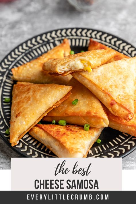 Cheese Corn Samosa, Cheese And Corn Samosa Recipe, Cheese Samosa Recipes, Cheese Samosa, Samosa Recipes, Cream Cheese Puff Pastry, Savoury Pies, Fusion Recipes, Cheese Potato