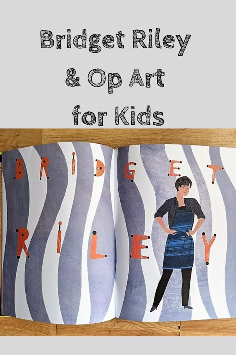 Quick Lessons: Bridget Riley Art On A Cart Elementary Lessons, Op Art For Kids, Art Curriculum Elementary, Bridget Riley Art, Bridget Riley Op Art, Op Art Projects, Ks3 Art, Op Art Lessons, Free Draw