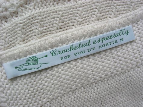 We specialize in quality woven clothing labels, including personalized sew in labels and custom fabric labels. Ideal for families, knitters, etc. Low mins! Label Printing Machine, Labels For Handmade Items, Custom Fabric Labels, Knitting Labels, Custom Woven Labels, Custom Clothing Labels, Sewing Labels, Garment Care Labels, Kids Labels