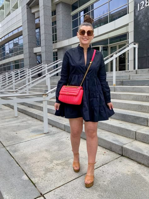 Tiered Dress Outfit, Julia Marie, Black Dress Outfit Casual, Black Tiered Dress, Casual Chic Outfits, Atlanta Fashion, Top Fashion Bloggers, Tiered Mini Dress, Black Dress Outfits