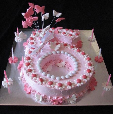 Number 6 Cake Design, Number 6 Birthday Cake, Number 6 Cake, Verjaarsdag Koeke, 6th Birthday Cakes, Decorative Cakes, Pink Birthday Cakes, Cool Cake Designs, 6 Cake