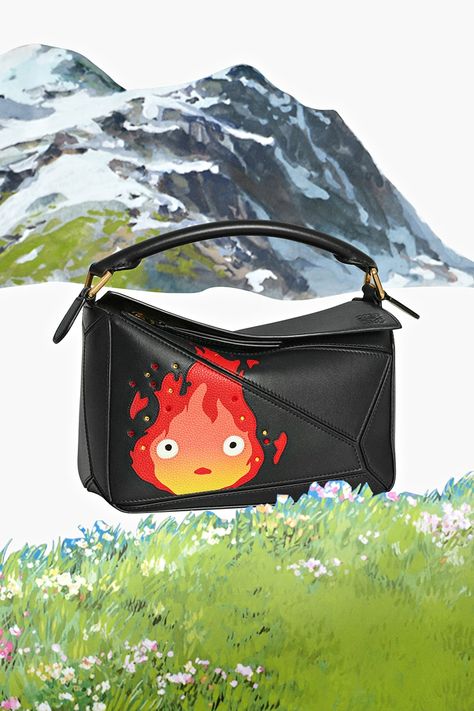 LOEWE Unveils 'Howl's Moving Castle' Collaboration | Hypebeast Howl's Moving Castle Calcifer, Castle Collection, Texture Contrast, Jonathan Anderson, Leather Embroidery, Howl's Moving Castle, Japanese History, How To Roast Hazelnuts, Pack Your Bags