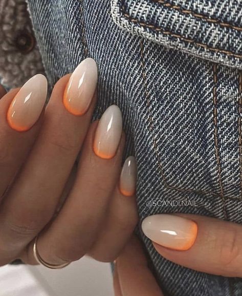 Orange Marble Ombre Nails, Orange Wedding Nails, Classy Beach Party, Cabo Nails, Nails Inspo 2023, Nail Guide, Burberry Nails, Fresh Nails, Inspiration Nails