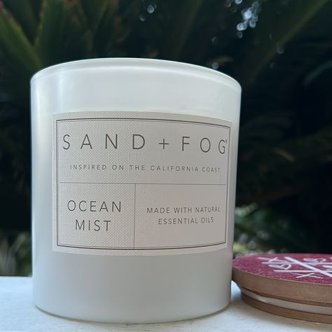 Ocean Mist Scented Candle By Sand + Fog Essential Oil Mist, Ocean Mist, Candles Holders, California Coast, Colorful Candles, Natural Essential Oils, Scented Candle, Scented Candles, Mist