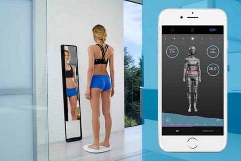 3d body scanner for consumers Body Scanner, Smart Scale, Fitness Gadgets, Body Fat Percentage, Smart Mirror, Body Scanning, Fitness Progress, 3d Scanning, Track Workout