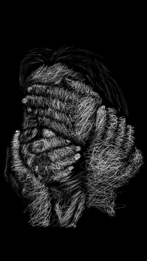 Schizophrène Art Drawing, Schizophrène Art, Isabelle Staub, Anger Art, Scribble Drawing, Meaningful Artwork, Scratchboard Art, Black Paper Drawing, Graphic Design Images