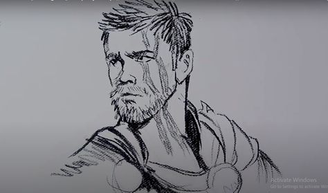 Learn How to Draw a Thor avenger by Pencil Sketch in Easy Drawing by this tutorial Thor Sketch Easy, Thor Pictures, Thor Infinity, Thor Drawing, Pencil Strokes, Drawing Something, Thor Art, Pencil Sketches Easy, Thor Avengers