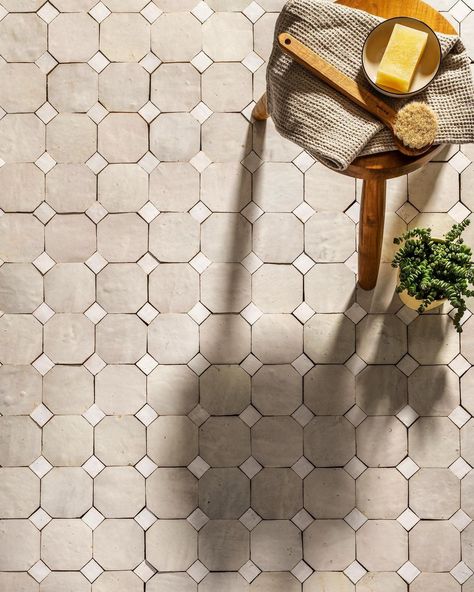 Otto Tiles & Design (@ottotiles) • Instagram photos and videos Diamond Tiles Bathroom, Octagon Tile, Moroccan Zellige, Zellige Tiles, Penny Tile, Modern Farmhouse Bathroom, Bathroom Redesign, Zellige Tile, Room Tiles