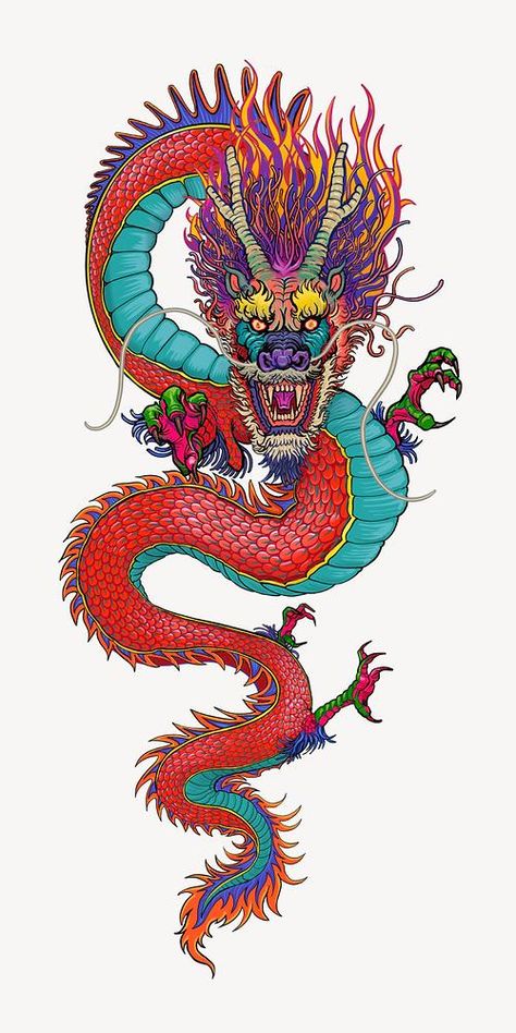 Ancient Chinese Dragon, East Asian Dragon, Sheng Long, Chinese Dragon Tattoo, Chinese Dragon Drawing, Korean Dragon, Dragon Tattoo Meaning, Beach Canvas Paintings, Chinese Drawing