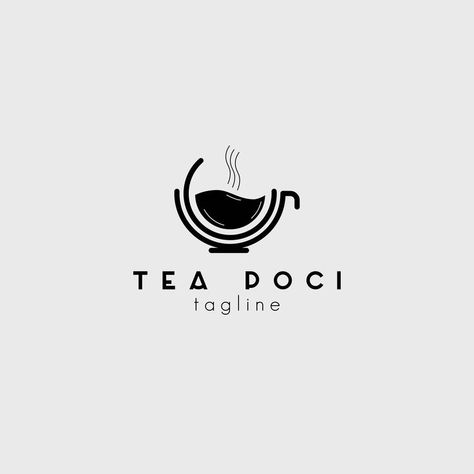 Hot Background, Food Brand Logos, Background Traditional, Cafe Logo Design, Create Logo Design, Pottery Table, Tea Illustration, Tea Logo, Logo Desing