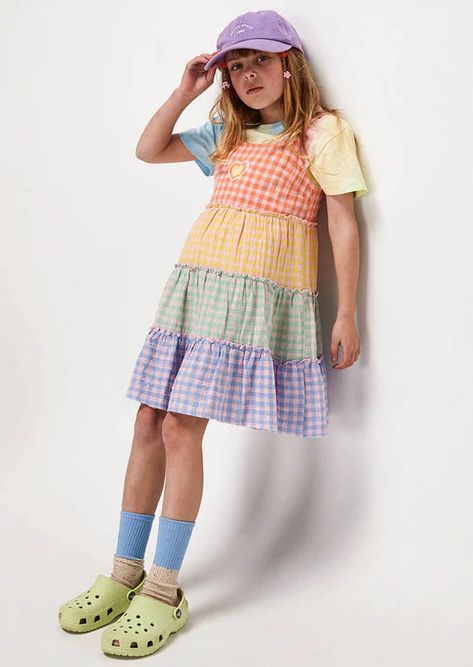 Girls Dresses & Playsuits | Ghanda Clothing Childrenswear Trends, Kidswear Trends, Ghanda Clothing, Cotton Frocks, Kids Fashion Trends, Chasing The Sun, Girl Silhouette, Dresses Kids Girl, Tiered Dress