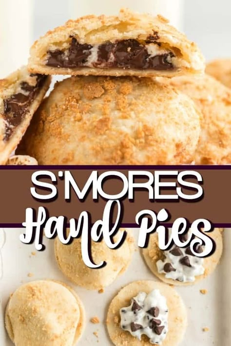 Homemade Smores, Marshmallow Filling, Pie Crust Dough, Hand Pie Recipes, Fried Pies, Hand Pie, Pop Tart, Flaky Pie Crust, S'mores