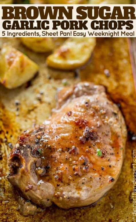 Easiest baked pork chops you'll ever make and just five minutes of prep! Brown Sugar Garlic Pork Chops, Butterfly Pork Chop Recipes, Oven Roasted Pork Chops, Best Baked Pork Chops, Garlic Oven, Baked Pork Loin, Shake And Bake Pork, Baked Boneless Pork Chops, Oven Baked Pork Chops