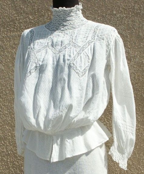 Edwardian Sportswear, Edwardian Wardrobe, Edwardian Shirtwaist, Edwardian Shirt, Edwardian Blouse, Lingerie Gown, Victorian Blouse, 1900s Fashion, Edwardian Dress