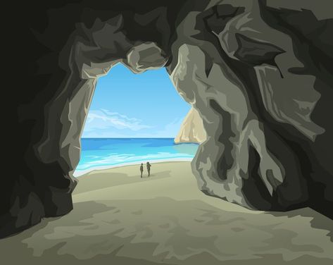 Sea Cave vectorart Cave Drawings, Sea Cave, Sea Illustration, Speed Art, Bible Study For Kids, Cave In, Art Sea, Vector Character, Vector Drawing