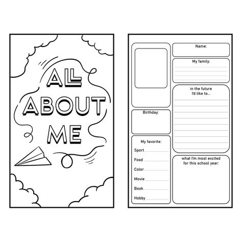 All About Me Printable Book All About Me Booklet, About Me Printable, All About Me Printable, All About Me Book, Keepsake Ideas, About Me Template, Booklet Template, Mini Booklet, Printables For Kids