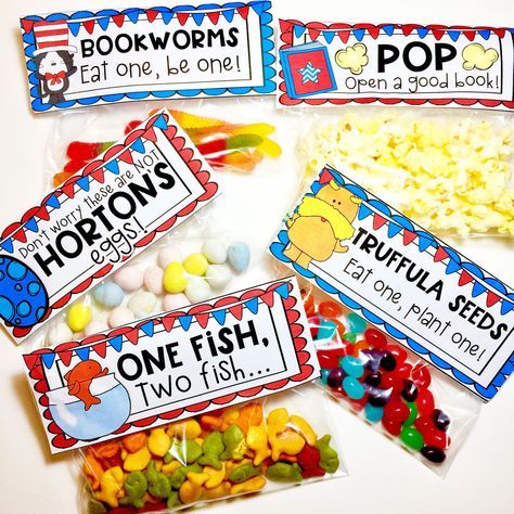 Read Across America; Party Pack, Snack Bag Toppers, Centers, STEM Activities; Kindergarten, 1st grade Dr Seuss Treats, Dr Seuss Snacks, Doctor Suess Birthday, Dr Seuss Preschool, Dr Seuss Classroom, Month Ideas, Dr Seuss Activities, Dr Seuss Crafts, Dr Seuss Birthday Party