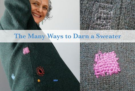 Sweater Mending, Modified Clothing, Basic Sewing Kit, Sweater Tutorial, Mending Clothes, No Going Back, Embroidery Sweater, Visible Mending, Woven Sweater