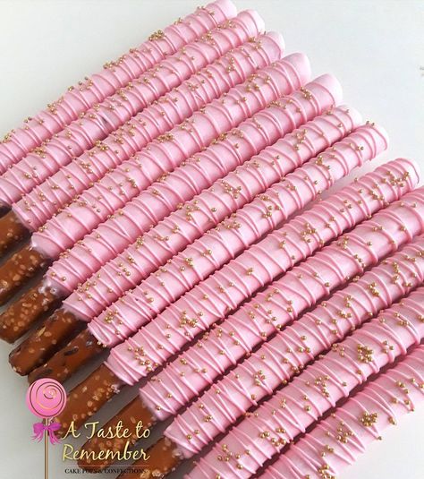 Pink and gold pretzels for a sweet sparkly party 💖💖💖 . . . #pinkandgold #allgoldeverything #goldallthethings #edibleart #princessparty #princesspretzels #cakepop #cakepops #instacakepops #instacakepop #cakepopstagram #cakepopstampa #tampacakepops #cookies #sugarcookies #decoratedsugarcookies #decoratedcookies #etsy #followme #explorepage #wilton #wiltoncakes #girly #cute #sweet #cakeboss #cakestar #chocolatecoveredpretzels #tampabaker #tampaevents Workshop Event, Sparkly Cake, Pink Cake Pops, Pink Dessert, Pink And Gold Birthday Party, Birthday Snacks, Birthday Plans, Pink Desserts, Party Sweets