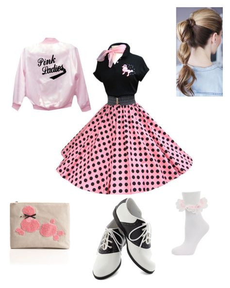 Halloween Costume Party/ 50's Cutie                                                                                                                                                                                 More 50s Halloween Costumes, Pink Lady Costume, Grease Outfits, Grease Costume, Grease Party, 50s Costume, Mode Rockabilly, Grease Costumes, Holloween Costume