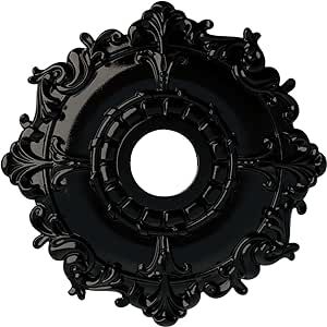 Ekena Millwork CM18RLBPS Riley Ceiling Medallion, 18"OD x 3 1/2"ID x 1 1/2"P, Black Pearl Gothic Ceiling, Copper Penny, Colored Ceiling, Gothic Romance, Ceiling Medallion, Work Place, Faux Finish, Ceiling Medallions, Gold Paint