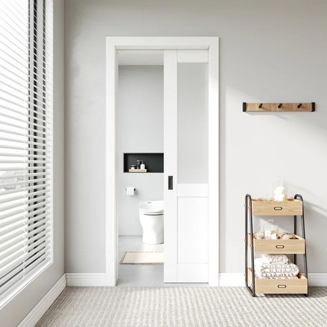 Sliding Pocket Doors Bathroom, Frosted Glass Door Bathroom, Pocket Door Bathroom, Modern Pocket Doors, Bathroom Sliding Door, Pocket Doors Bathroom, Sliding Bathroom Doors, Sliding Pocket Doors, Frosted Glass Door