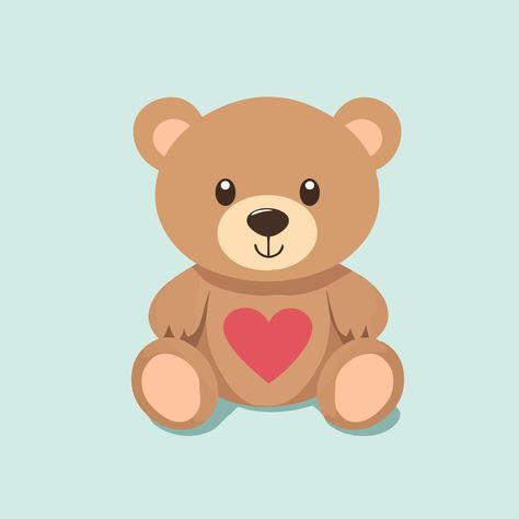 Teddy bear sitting, flat vector illustration Teddy Bear Vector, Sitting Teddy Bear, Teddy Bear Sitting, Bear Sitting, Bear Vector, Flat Vector Illustration, Flat Vector, Cityscape Photos, Logo Banners