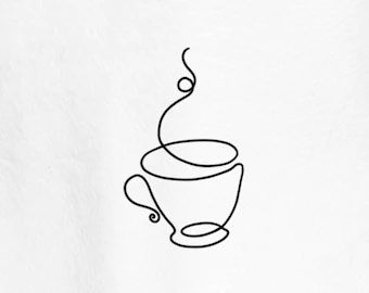 Fineline Teacup Tattoo, Simple Coffee Tattoo, Yea Cup, Tea Cup Tattoo, Sketching Challenge, Wine Tattoo, Teacup Tattoo, Store Branding, Cup Tattoo