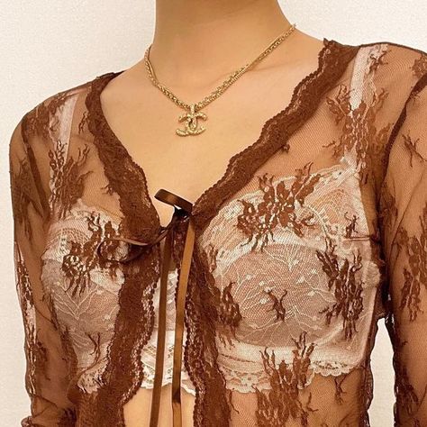 1,508 likes, 1 comments - halibuy_ on June 12, 2022: "Wear a smile, wear our 🤎 Sheer lace see through long sleeve self tie front top, Brown / S . ..." Cute Pastel Wallpaper, Tie Front Top, Pastel Wallpaper, Front Tie Top, Sheer Blouse, Lace Blouse, Sheer Lace, A Smile, Pastel