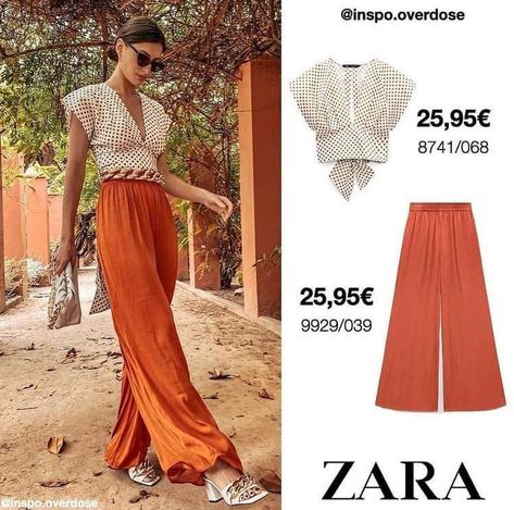 Coral Pants Outfit, Wide Leg Pants Outfit Summer, Pinterest Outfit Ideas, Palazzo Pants Outfit, Coral Pants, Wide Leg Pants Outfit, Summer Pants Outfits, Romantic Classic, Zara Outfit