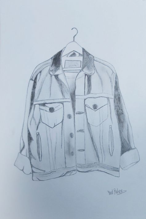 #Drawing pencil #Draw jacket How To Draw A Jean Jacket, Jean Jacket Drawing, Draw Jacket, Jacket Drawing, Drawing Pencil, A Jacket, Drawing Sketches, Jean Jacket, Denim Jacket