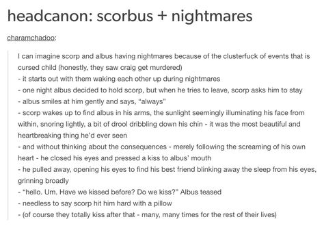 scorbus hc (source: charamchadoo tumblr) Scorbus Headcanons, Scorbus Fanart, Scorpius And Albus, Harry Potter Cursed Child, Harry Potter Next Generation, Non Fiction Writing, Harry Potter Ships, Harry Potter Headcannons, Harry Potter Marauders