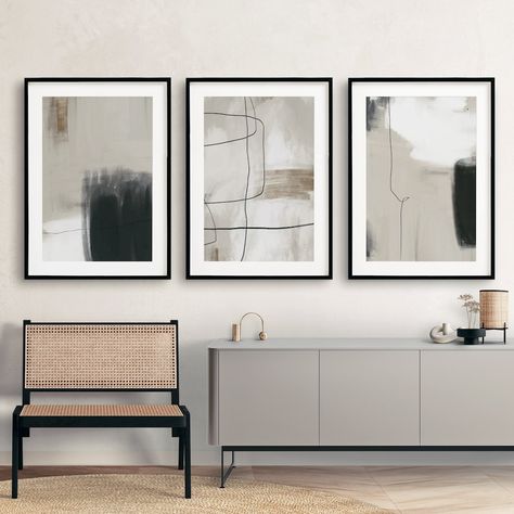 Modern Neutral Abstract Printable Wall Art Set of 3 Black and - Etsy Japandi Wall Decor, Neutral Gallery Wall, Neutral Wall Decor, Nordic Print, People Talking, Neutral Walls, Wall Art Set Of 3, Neutral Wall Art, Art Set Of 3