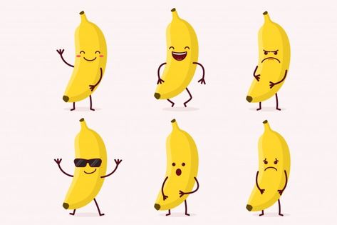 Banana Cartoon Drawing, Nature Character, Jungle Drawing, Fruit Character, Banana Painting, Banana Funny, Banana Roll, Cartoon Banana, Banana Sticker