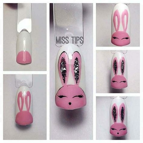 Easter Nail Art Designs, Nails Easter, Kutek Disney, New Nail Art Design, Animal Nail Art, Easter Nail Designs, Bunny Nails, Easter Nail Art, Nail Drawing