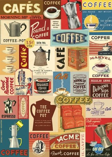 Unique Vintage Posters and Maps - Page 3 | Cartolina Cafe Collage, Coffee Label, Coffee Images, Coffee Theme, Coffee Poster, Collage Poster, Coffee Cafe, Coffee Roasting, Vintage Coffee