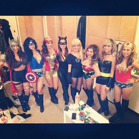 Save the world with your pals this Halloween.  Source: Instagram user missesdina Girlfriend Group, Girl Group Halloween Costumes, Ironman Costume, Super Girls, Vegas Bachelorette, The Boogeyman, Cheap Halloween, Last Ride, Halloween 2014