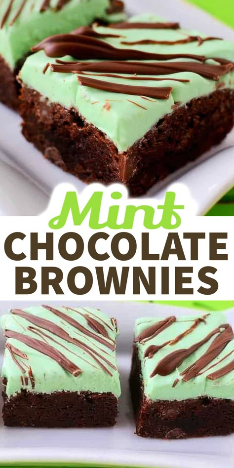 Mint Chocolate Fudge Brownies, Mint Chocolate Brownies Easy, Green Brownies Recipe, Chocolate Mint Desserts Easy, St Patrick’s Day Mint Brownies, St Patricks Day Brownie, St Patrick Day Brownies, Chocolate Mint Brownies Recipe, Mint Brownies Recipe Easy