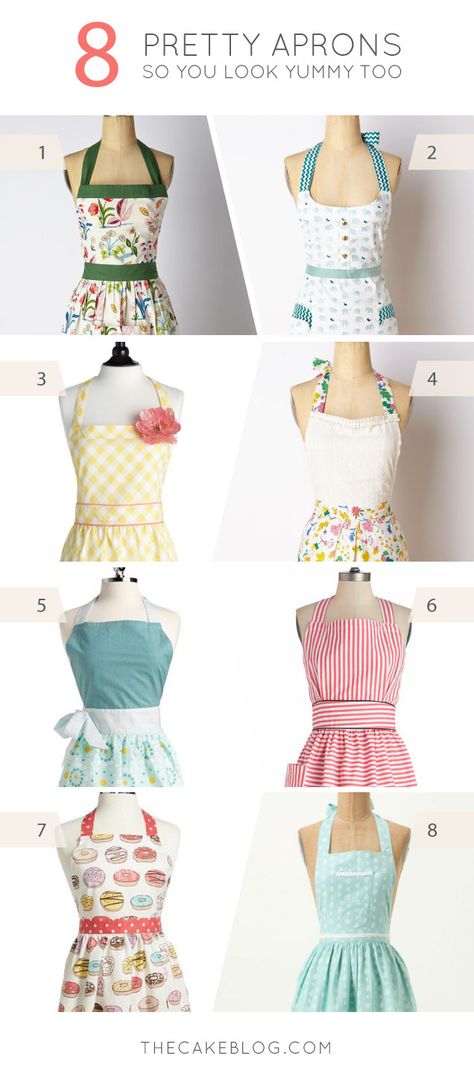 look yummy, bake yummy | 8 Pretty Aprons for the woman behind the whisk More Syprosjekter For Nybegynnere, Pretty Apron, Blouse Nylon, An Apron, Beginner Sewing, Sewing Aprons, Beginner Sewing Projects Easy, Aprons Patterns, Leftover Fabric