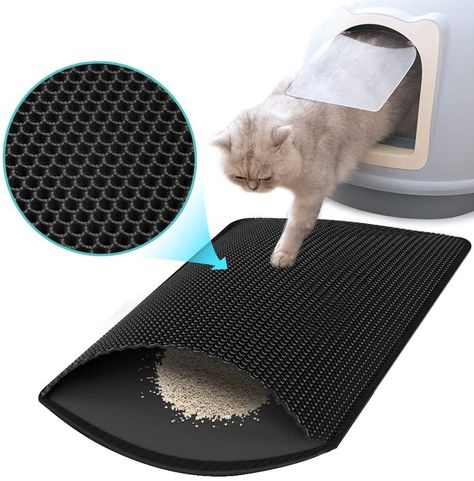 30 '' x 24 '' Cat Litter Mat, Honeycomb Pattern, Water Resistant, for Scatter Control with Handle Cats Accessories, Pets Photography, All Types Of Cats, Cat Rug, Sand Cat, Kitty Litter, Cat Litter Mat, Cat Essentials, Litter Mat