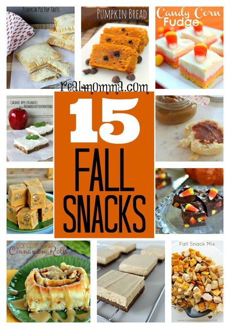 15 Delicious Fall Snacks – A Round Up Easy Fall Snacks, Fall Recipes Snacks, Healthy Fall Snacks, Caramel Apple Bites, Spiced Popcorn, Trip Snacks, Thanksgiving Snacks, Snack Mixes, Fall Parties