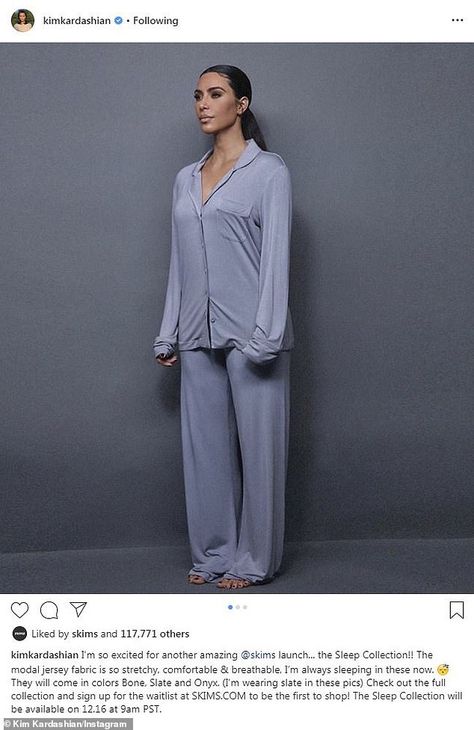 Kim Kardashian debuts her 'stretchy' sleepwear collection for SKIMS Kim Kardashian Home, Night Wears, Kardashian Home, Tone Legs, Pulled Back Hairstyles, Toned Legs, Kim K, New Launch, Bras And Panties