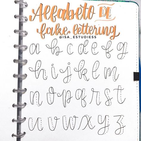 Brush Lettering - Pesquisa Google Fake Lettering, Hand Lettering Alphabet Fonts, Latin Text, Lettering Styles Alphabet, Penanda Buku, Hand Lettering Worksheet, Learn Hand Lettering, Lettering Guide, Bullet Journal Font